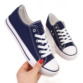 Atletico W ATC266B marineblå sneakers med lav top hvid marine blå