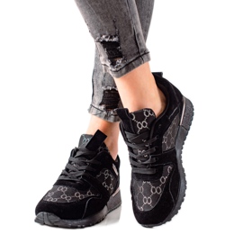Evento Stilfulde sneakers med glitter sort