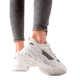Evento Hvide moderigtige sneakers grå