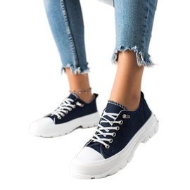 Sabatina Moderigtige sneakers på platformen blå