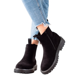 Ideal Shoes Ruskind støvletter på platformen sort