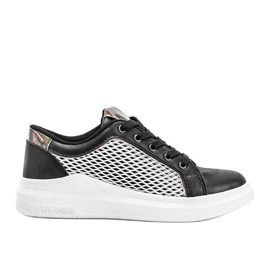 Sorte sneakers med et dekorativt mesh Kacie