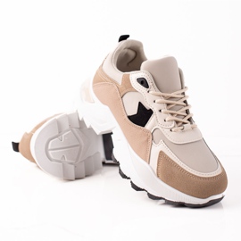 Sweet Shoes Moderigtige sneakers beige lyserød gylden