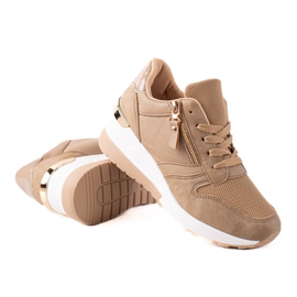 TRENDI Brune Wedge Sneakers beige