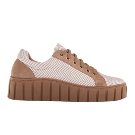 Marco Shoes Sporty lave sko med let bund beige