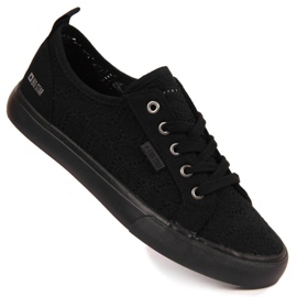 Lave sneakers med blonder Big Star W JJ274064 sort