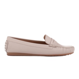 Marco Shoes Komfortable loafers lavet af blødt læder beige