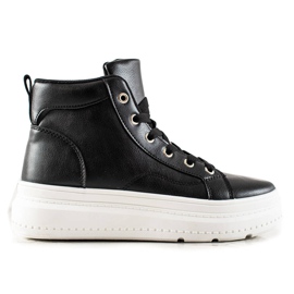 Renda Høje sneakers med øko læder sort