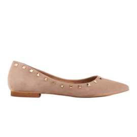 Marco Shoes Ballerinaer med dekorative nitter beige