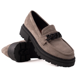 LA.FI grå ruskind loafers sort