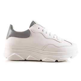 TRENDI Hvide sneakers sølv