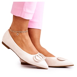 PS1 Ruskindsballerinaer I Spitz Lys Beige Neriso