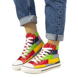 Farverige Gabby ankelsneakers rød