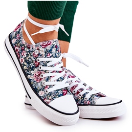 FS2 Lave sneakers med grønne Desiree blomster