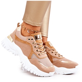 FS2 Sneakers På Platformen Brun Sallie beige gylden