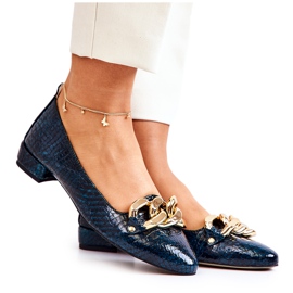 PA2 Lakeret Læder Snakeskin Pumps Grøn Elissabeth sort