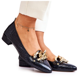 PA2 Læder Snake Pumps Sort Elissabeth