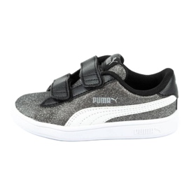 Puma Smash V2 Glitz Glam Jr 367380 04 sort sølv