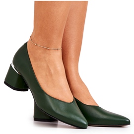 PA2 Læder Pumps Toe In Spitz Green Marilyn grøn