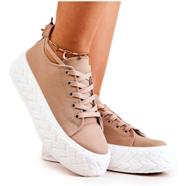 Sneakers på en massiv platform Beige Suzane