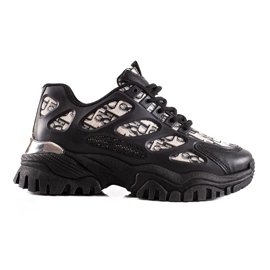 TRENDI Sorte sneakers på platformen