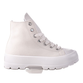 TRENDI Høje sneakers på platformen hvid
