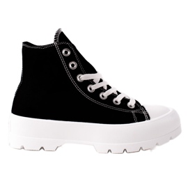 TRENDI Høje sneakers på platformen sort