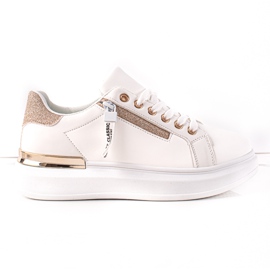 BUONAROTTI Hvide sneakers med dekorativ lynlås