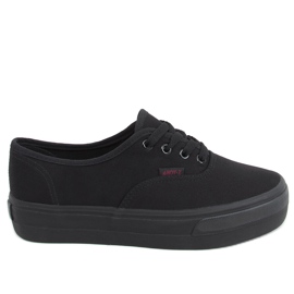 Højsålede sneakers Donau All Black sort