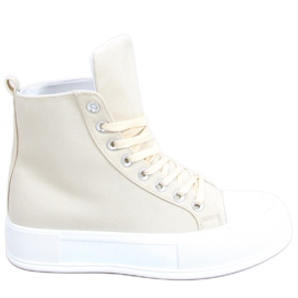 Kenya Beige ankelsneakers i kanvas