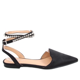 Elegante ballerinaer med Dust Black sten sort