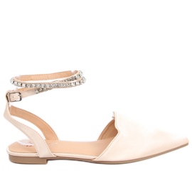 Elegante ballerinaer med Dust Champagne sten beige
