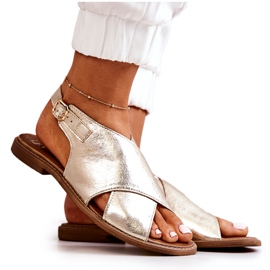 Lewski Shoes Lædersandaler Lewski 3019 Golden gylden