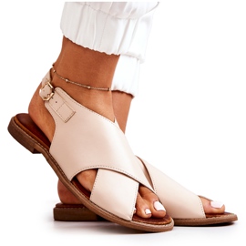 Lewski Shoes Lædersandaler Lewski 3019 Beige