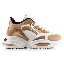 TRENDI Mode sneakers hvid brun