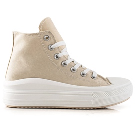 TRENDI Moderigtige sneakers på platformen beige