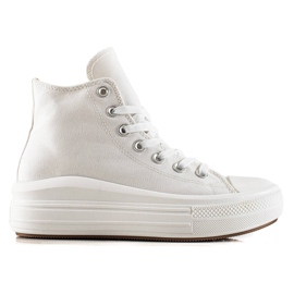 TRENDI Moderigtige sneakers på platformen hvid