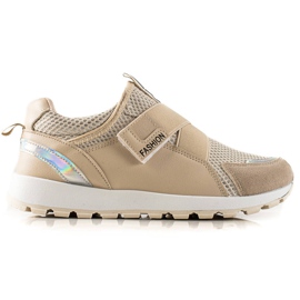 TRENDI Stilfulde velcro sneakers beige brun
