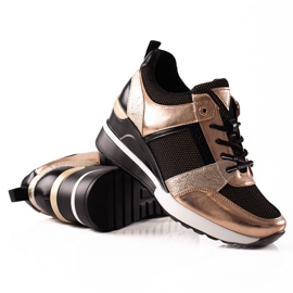 VINCEZA sort og guld sneakers gylden