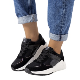 Sorte skinnende Cotter sneakers