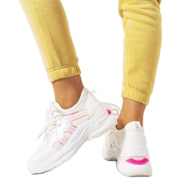 Pink og hvide Bates sneakers lyserød