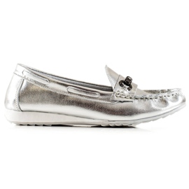 Goodin Sølv læder loafers