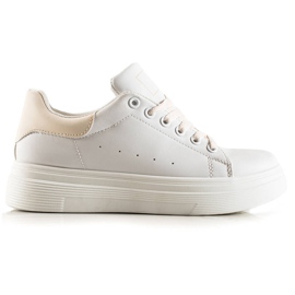 Ideal Shoes Klassiske hvide sneakers
