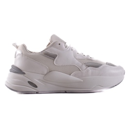 TRENDI Sneakers med mesh hvid sølv