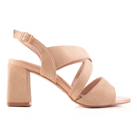 VINCEZA sandaler med høj hæl beige