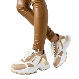 Gordani pink sneakers med metalliske indlæg beige