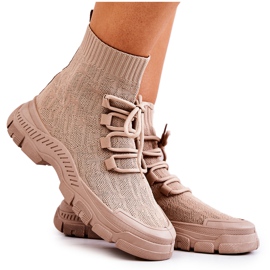 FM1 Beige Kimberly Sportssokker Sko