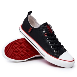 Herre lædersneakers Big Star JJ174068 Sort