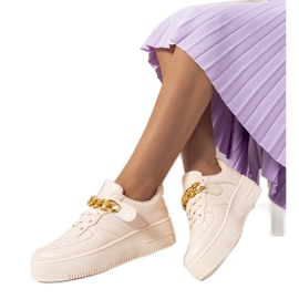 Pink sneakers med Memphis-kæde beige