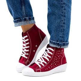 Bourgogne ankelhøje sneakers på Bondi-kilen rød